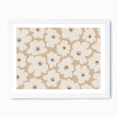 Beige Flowers Art Print Framed Wall Framed Wall Art Poster Canvas Print Picture
