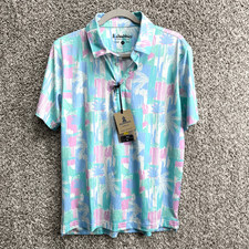 Chubbies Polo Shirt Men s Small The Salty Palm Short Sleeve Performance NWT