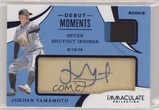 2020 Panini Immaculate Debut Moments Relics Blue 5/25 Jordan Yamamoto Auto 0b2