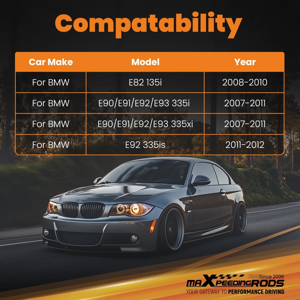 Intercooler de aluminio escalonado Race de 7,5"" para BMW E90 E91 E92 335i/xi 2007-2011 Foto 2 de 4