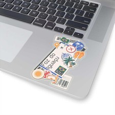 Foz do Igua u Paran  Brazil Brasil Brazilian Flag Stickers Laptop Decals Travel