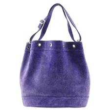 HERMES Market GM Shoulder Bag purple Suede Women