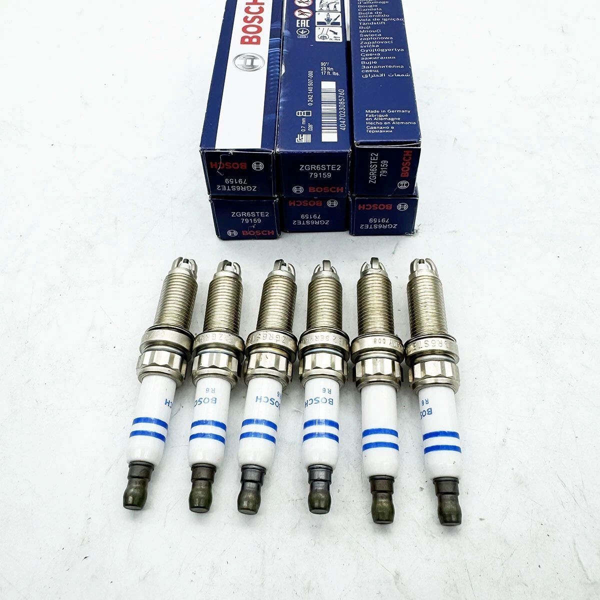 OEM 6PCS Bosch ZGR6STE2 Spark Plugs Fits For BMW E60 E90 E92 E93 135i 335i 535i