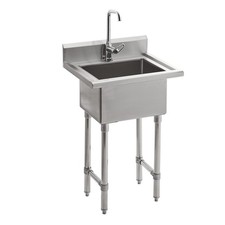 Stainless Steel Prep & Utility Sink,1 Compartment Commercial Handmade Sink wi...
