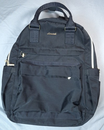 Lovevook Black Backpack USB Port Multi Pocket Travel Diaper Bag Gold Hardware