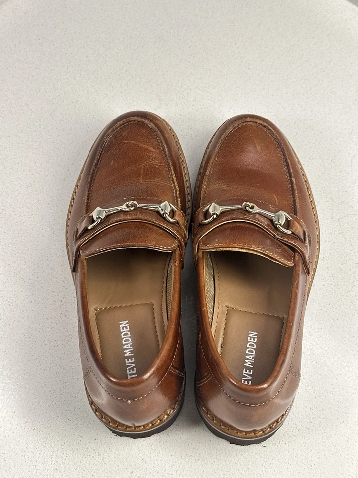 Mocasines Steve Madden Niños Cuero Marrón Talla 13 Niñas Foto 3 de 4
