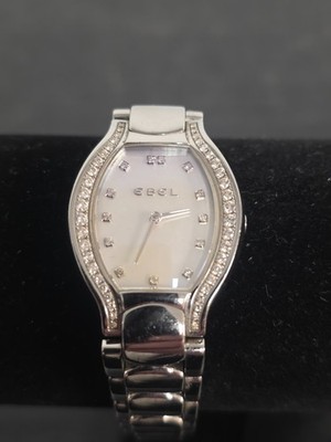 Ebel Beluga E9656G28 Tonneau Steel 23 mm MOP Diamond Dial Quartz Women's Watch