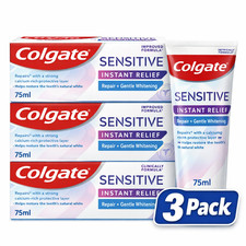 Colgate Sensitive Instant Relief - Repar + Whitening Toothpaste 75ml - Pack of 3