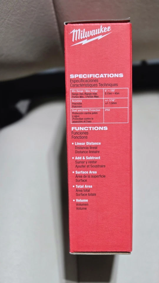 Milwaukee 48-22-9802 150 ft. Backlit Digital Laser Distance Meter - Red - Image 4 of 4