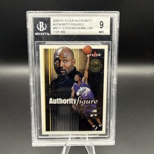 2000-01 Fleer Authority Figure DeShawn Stevenson Karl Malone /499 BGS 9