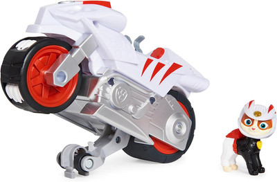 PAW Patrol Moto Pups - Wildcat Figur Mit Rückzugmotor Mit Wheelie-Funktion - Spi
