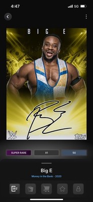 Topps Slam WWE *Digital* 2020 Money In The Bank Gold Signature - Big E 50cc