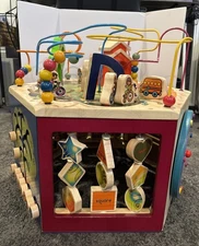 B. Toys (BX1105F) YOUniversity Activity Cube Deluxe Wooden Multicolor