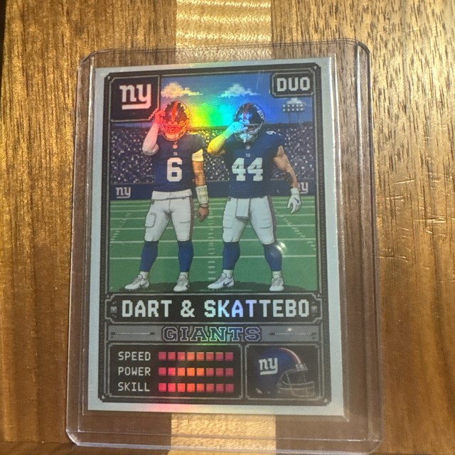 Jaxson Dart Cam Skattebo Tecmo Bowl Custom art Card Art Giants /99