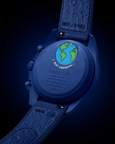 Swatch x Omega Mission To Earthphase Moonshine Gold-Snoopy Blue | Neu - Bild 4 von 4