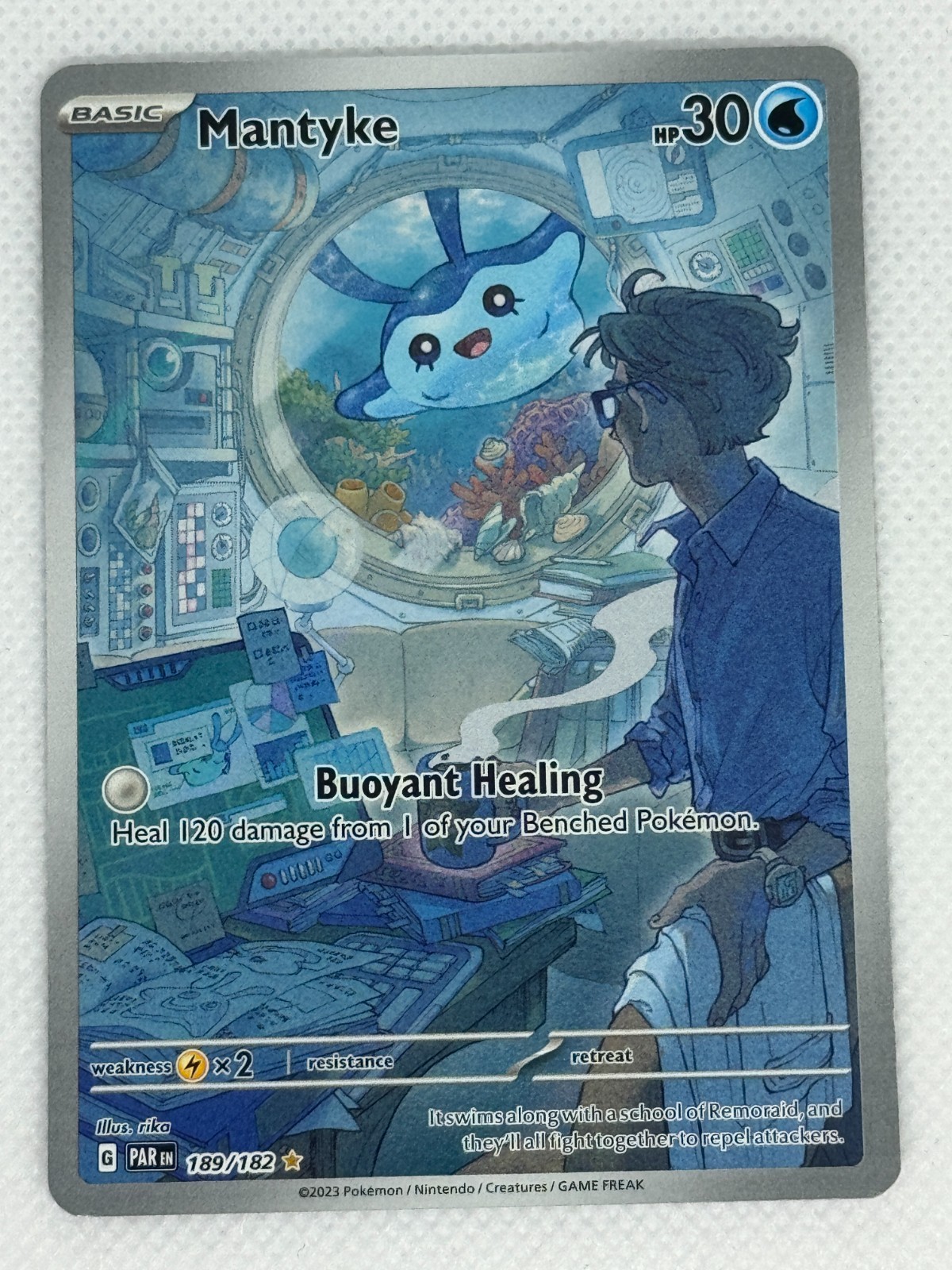 Pokémon TCG Mantyke Card 189/182 Sv04: Paradox Rift NM