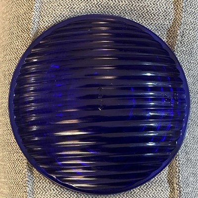KOPP 5 3/8 PURPLE- BLUE GLASS LENS FOR RAILROAD MARKER SWITCH LAMP SPREAD LIGHT
