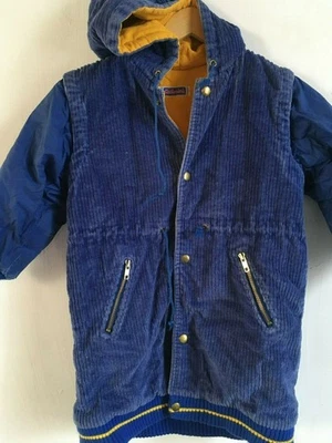 MANTEAU BLEU DUR / JAUNE CATIMINI TAILLE 6 ANS - VELOURS - Photo 1/4