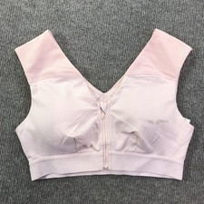 Tommie Copper Sports Bra Womens Large Shoulder Support Front Zip Mesh Straps