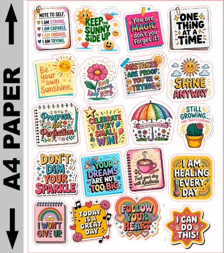 20 x Positive Mental Health Affirmation You Are Enough Self Adhesive Stickers