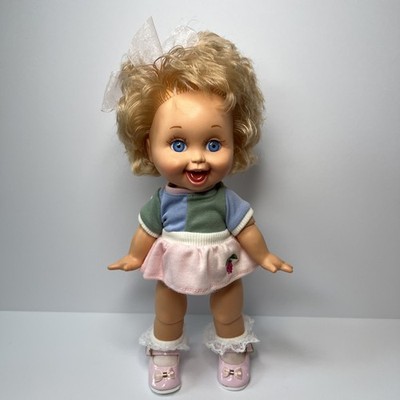 Vintage 1990 Galoob Baby Face So Playful Penny #10 Blue Eyes Pink Outfit
