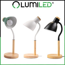 LUMILED Schreibtischlampe E27 Verstellbarer Tischlampe Schwanenhals Leselampe