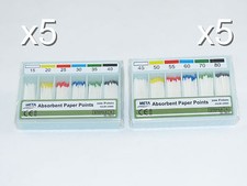 Absorbent Paper Points 5 Boxes No 15-40  5 Boxes No 45-80 Sterilized META
