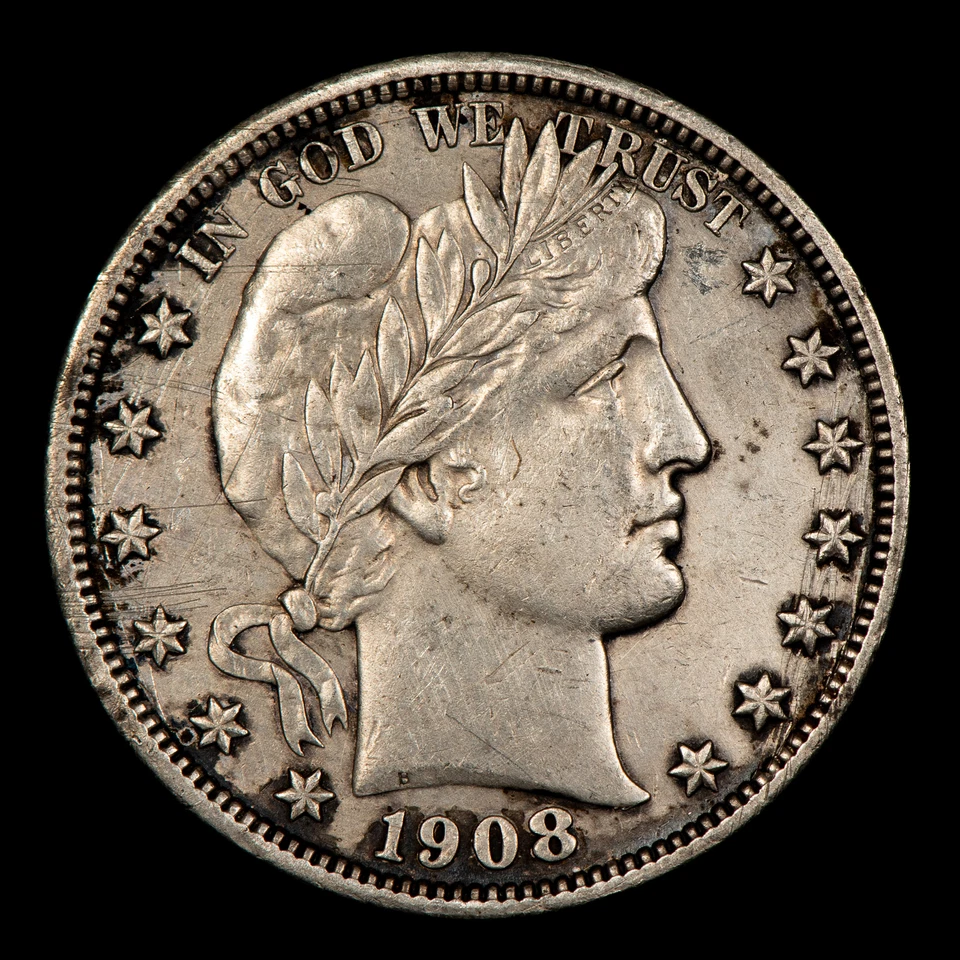 1908 50c Barber Silver Half Dollar - UNC Dets - SKU-H3019 - Image 3 of 4