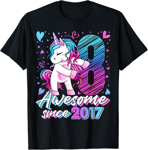 8 Year Old Unicorn Gifts For Girls 8th Birthday Girl Party T-Shirt Hoodie