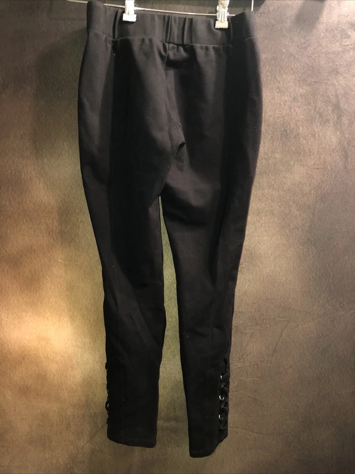 Leggings ROMEO & JULIET Couture M con cordones al tobillo elásticos NEGROS 🧡 Foto 2 de 4