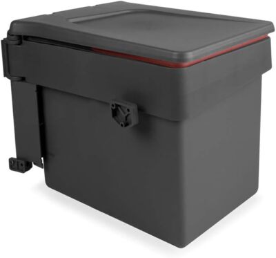 Emuca - Einbaumülleimer für Schrank mit Automatikdeckel, 15 L, anthrazitgrau