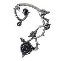Alchemy Gothic Romantische Schwarze Rose Left Ear Wrap Ohrstecker E410 NWT