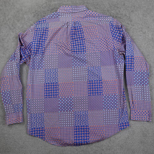 Camisa Ralph Lauren Para Hombre XL Azul Rojo Floral Cachemira Ajuste Personalizado Con Botones - Imagen 5 de 9