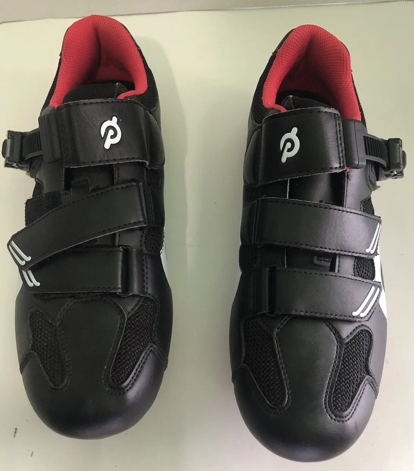 Peloton Cycling Shoes Black White Red Size 41 (Men's 8/Women's 10) with