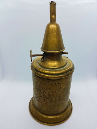 Ancient Antique French c1885 Lampe Original PIGEON Brass OIL LAMP STAND - Picture 9 of 10