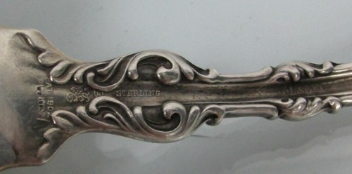 1902 WHITING LILY 7 1/2" STERLING SILVER GRAVY LADLE WITH GOLD WASH BOWL - Picture 3 of 4