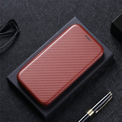 For Xiaomi Redmi 14C, Luxury Flip Carbon Fiber Leather Wallet Card PC Case Cover - Picture 15 of 21