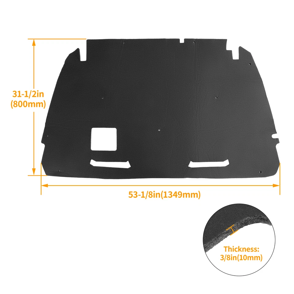 Almohadilla aislante capó camioneta Dodge Dakota 1/2" con clips manta térmica 97-04 Foto 2 de 4