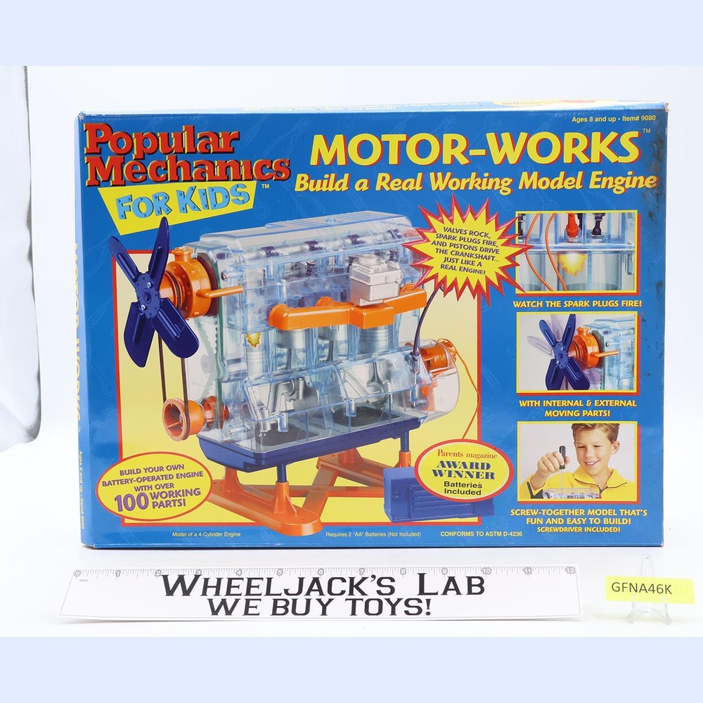 #9080 Motor-Works Popular Mechanics for Kids Working Model Engine NEW MISB 1998