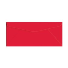  10 Business Envelopes, 4 1/8 x 9 1/2, Red, Standard Flap, 24w 90gsm , 100 Qty