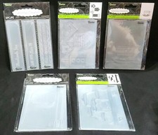 Darice Scrapbook Craft 5 EMBOSSING FOLDERS handmade tags jars birdhouse teacup