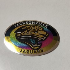 Jacksonville Jaguars Oval Sticker Rainbow Foil 1999 NFL - 3.5”