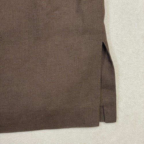 Talbots Linen Sleeveless Sheath Dress Embroidered Split Neck Size 14 Slit Side - Picture 8 of 12
