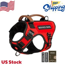 Service Dog Vest - Tactical Dog Harness Full Metal Buckles Dog Vest Large Red, L