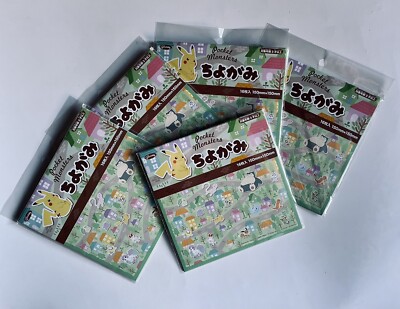 PIKACHU CHIYOGAMI LOT 5 Pocket Monsters Colorful Origami Anime Made in Japan