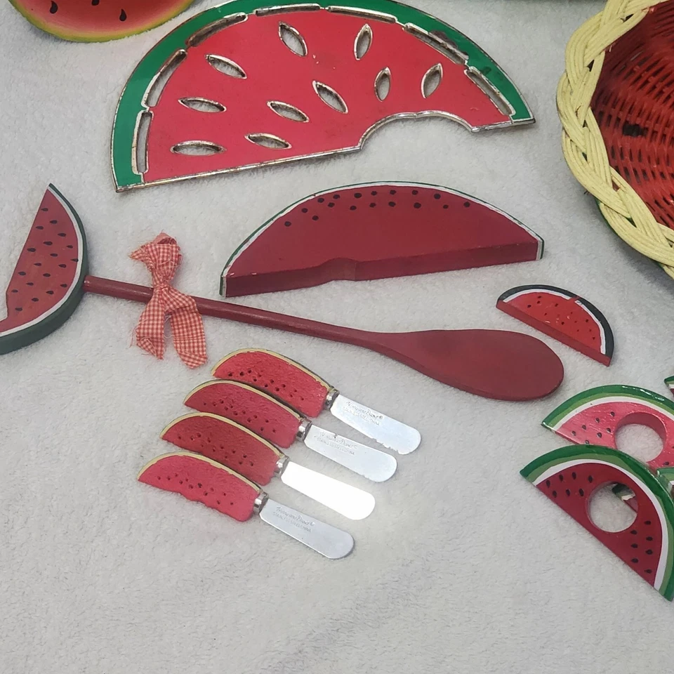 Lote de set de regalo vintage con temática de sandía decoración fiesta de verano cesta frutero Foto 4 de 4