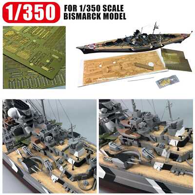 1/350 Scale Bismarck Upgrade Set Modell Wooden Deck Brass Barrel PE CYE013B DE