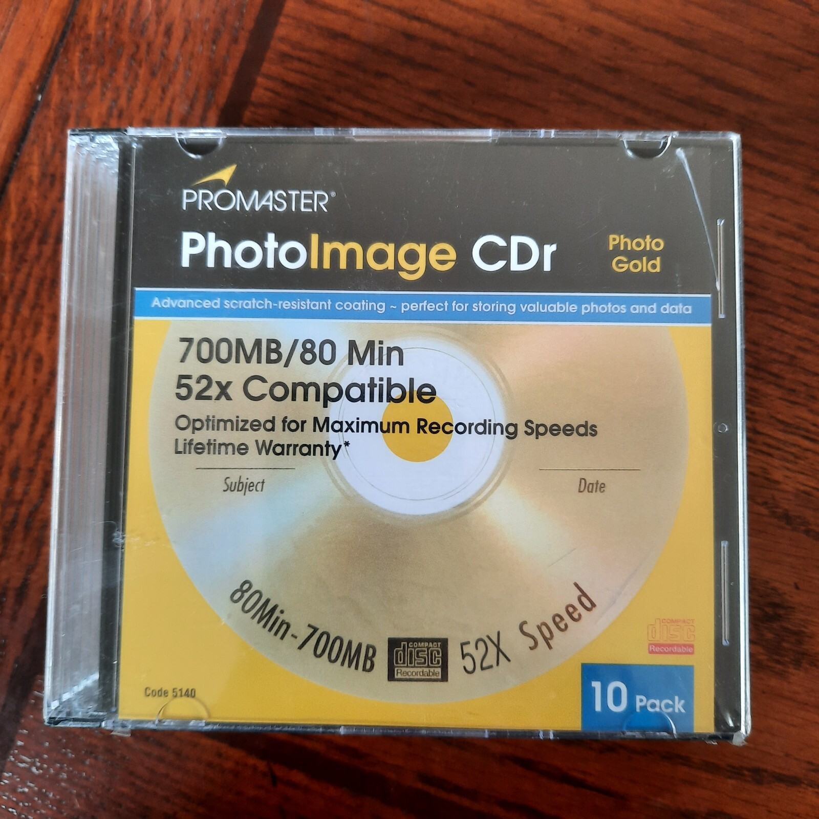 PROMASTER PHOTOIMAGE CDr PHOTO GOLD / 10 PACK / 700MB/80 Min / 52x SPEED