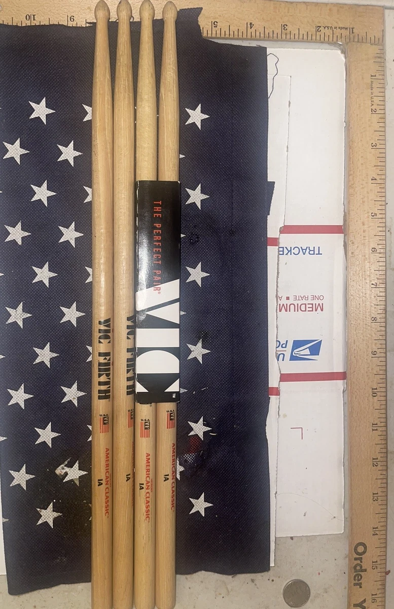 Vic Firth CLASSIC 1A DRUMSTICKS long taper Taj Mahal tip reach