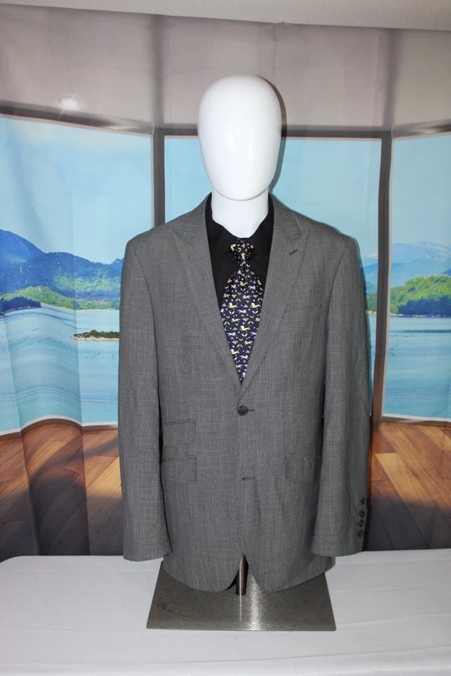 Blazer ENGLISH LAUNDRY 40L Poli-Rayón-Lana Gris 2B 2 Ventilaciones  Foto 2 de 4